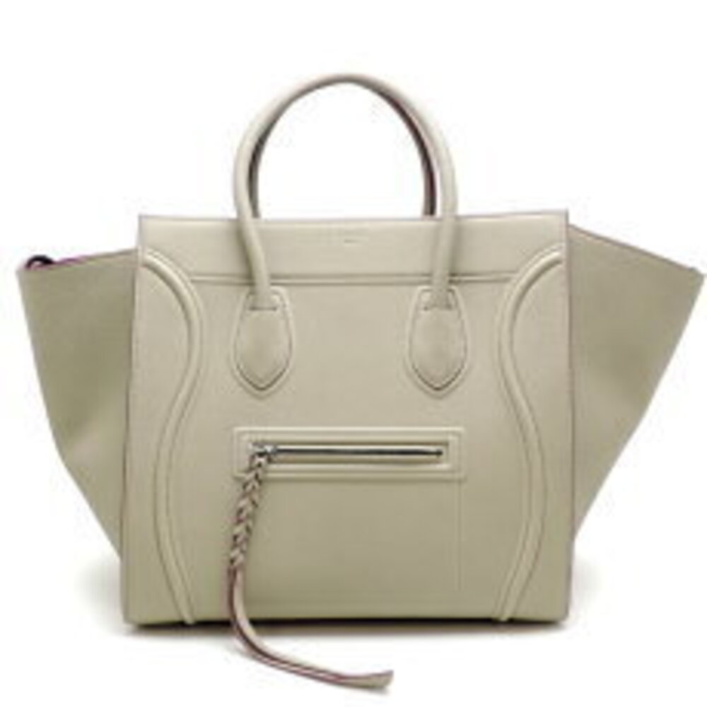 Celine Luggage Phantom Handbag Leather Gray